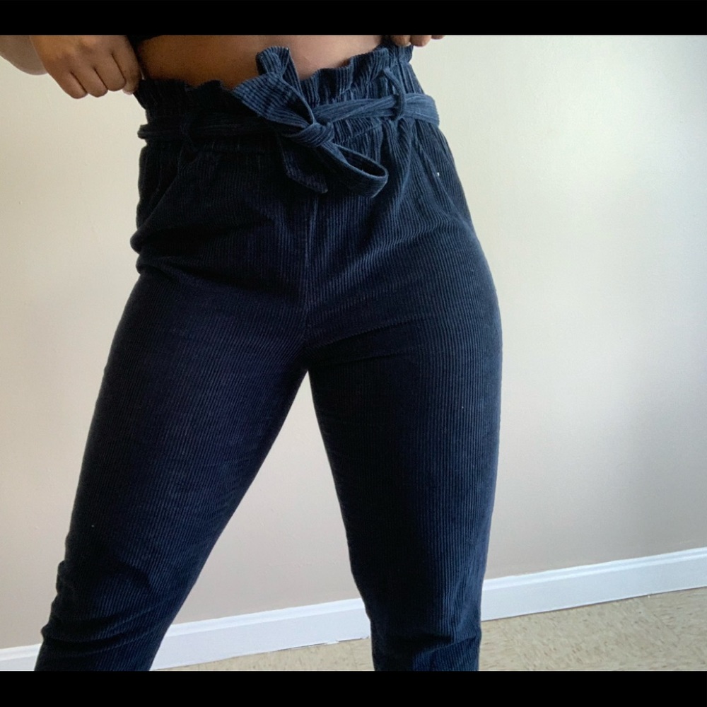 Navy high waisted pants